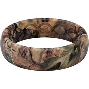 Groove Life Mossy Oak Thin Breakup Country Silicone Ring – Breathable Rubber Wedding Rings for Women, Lifetime Coverage, Unique Design, Comfort Fit Ring – Size 4