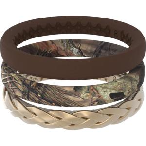 Groove Life Mossy Oak Women’s Camo Silicone Ring – Breathable Rubber Wedding Rings for Women, Lifetime Coverage, Unique Design, Comfort Fit Ring(Breakup Country Stackable)