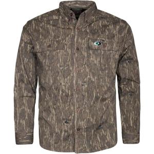 Mossy Oak Men’s Long Sleeve Camo Hunting Shirts Cotton Mill(Bottomland)
