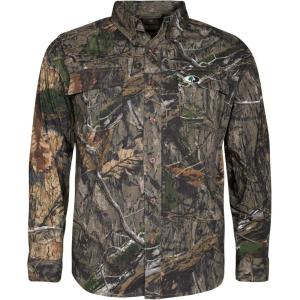 Mossy Oak Men’s Long Sleeve Camo Hunting Shirts Cotton Mill(Country Dna)
