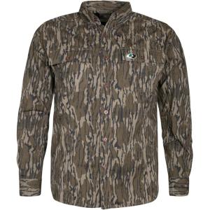 Mossy Oak Men’s Long Sleeve Camo Hunting Shirts Cotton Mill(Original Bottomland)