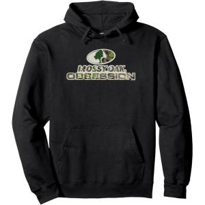 Mossy Oak Obsession Camouflage Classic Outdoors Logo Pullover Hoodie(Black)