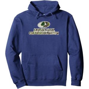 Mossy Oak Obsession Camouflage Classic Outdoors Logo Pullover Hoodie(Navy Blue)