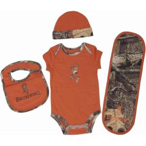 Officially Licensed Browning Baby Texas Orange 4 Piece CAMO Set