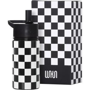Wildkin Mossy Oak 32oz Kids Water Bottle – Leakproof, Vacuum-Insulated, Durable, Easy-Clean – Bottom Land(Black and White Checkered)