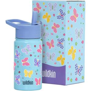Wildkin Mossy Oak 32oz Kids Water Bottle – Leakproof, Vacuum-Insulated, Durable, Easy-Clean – Bottom Land(Butterfly Garden Blue)