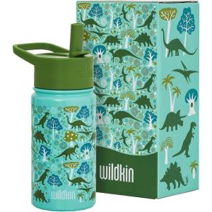 Wildkin Mossy Oak 32oz Kids Water Bottle – Leakproof, Vacuum-Insulated, Durable, Easy-Clean – Bottom Land(Dinomite Dinosaurs)