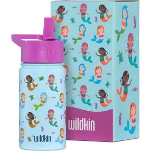Wildkin Mossy Oak 32oz Kids Water Bottle – Leakproof, Vacuum-Insulated, Durable, Easy-Clean – Bottom Land(Mermaids)