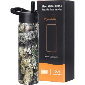 Wildkin Mossy Oak 32oz Kids Water Bottle – Leakproof, Vacuum-Insulated, Durable, Easy-Clean – Bottom Land(Realtree APX)