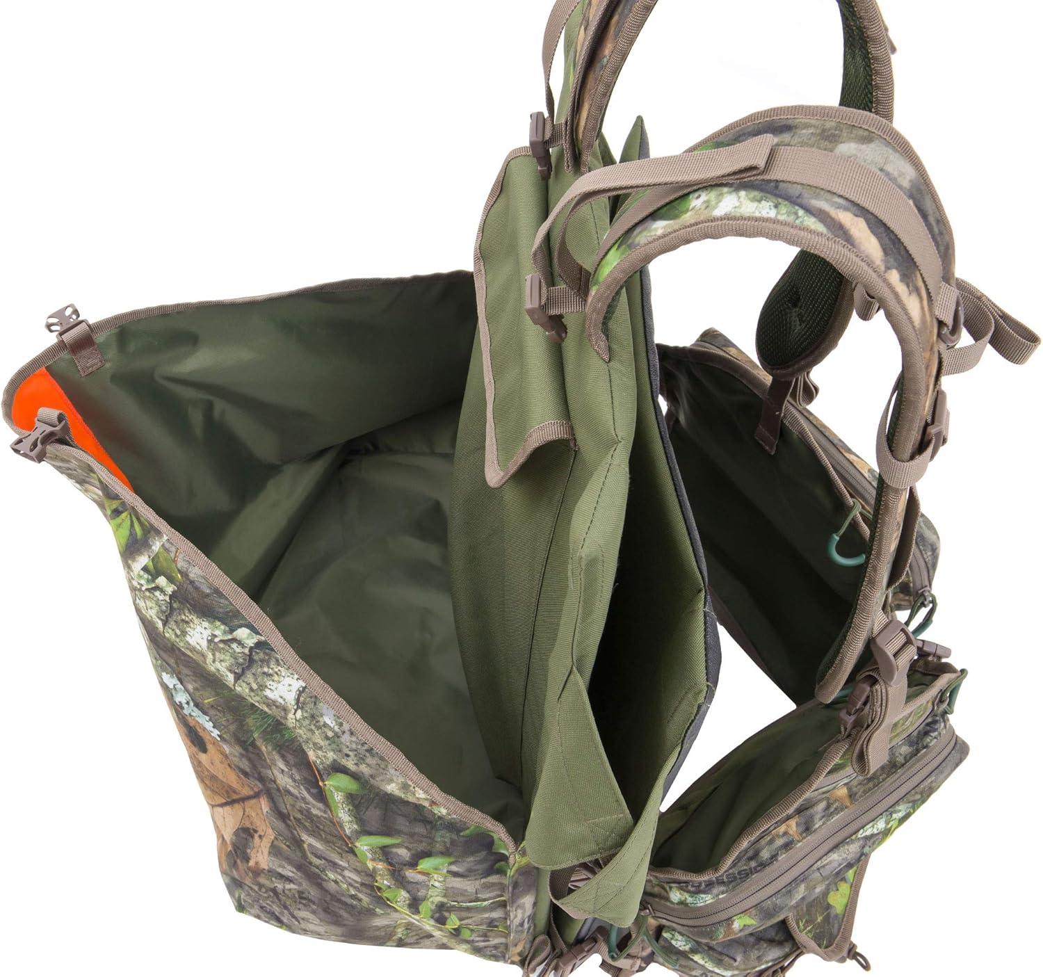 imageALPS OutdoorZ Impact Camo Turkey Vest with Removable Flip Down Seat Game Bag and Plenty of Pockets for Calls and StrikersMossy Oak Obsession