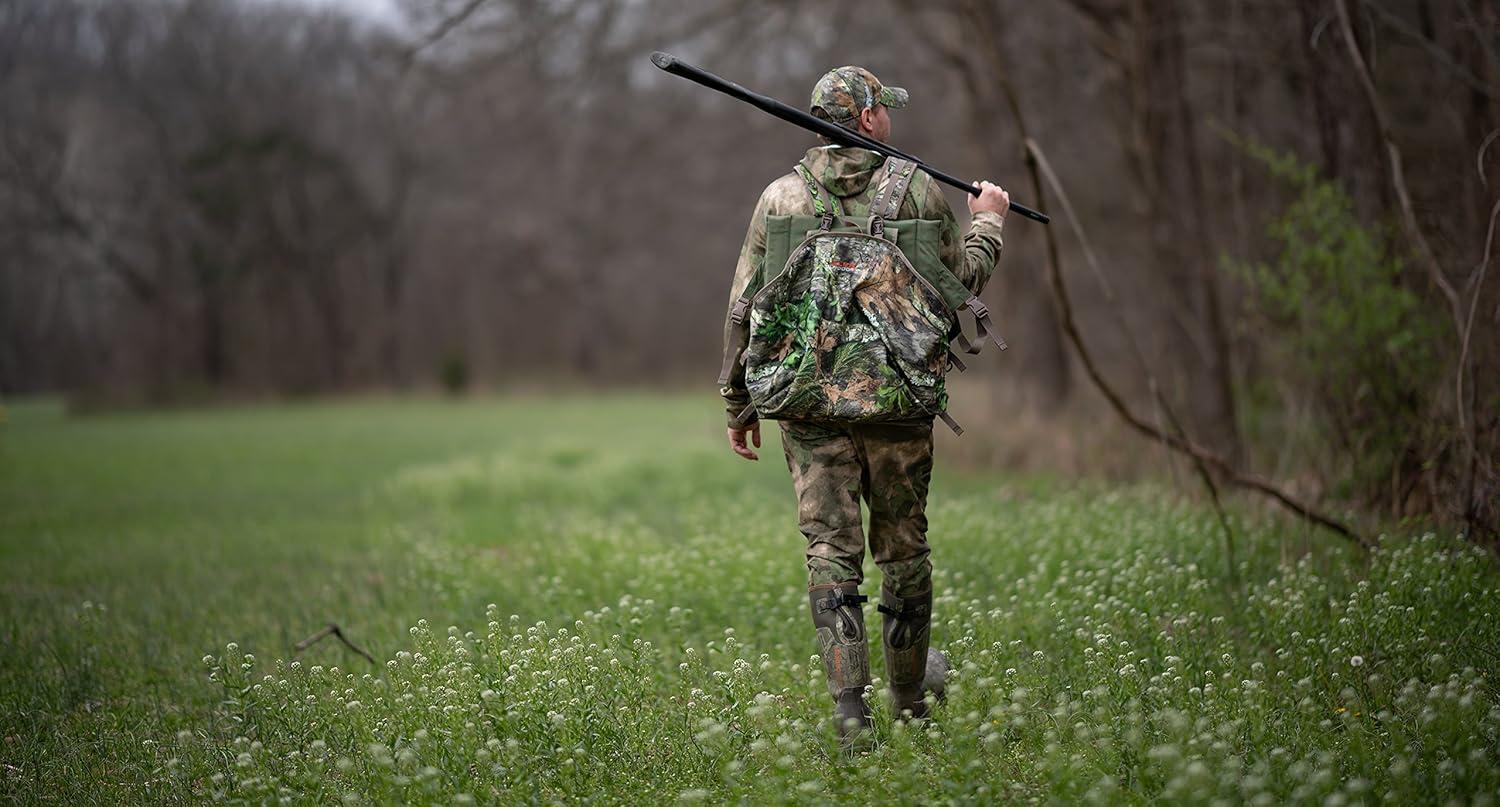 imageALPS OutdoorZ Impact Camo Turkey Vest with Removable Flip Down Seat Game Bag and Plenty of Pockets for Calls and StrikersMossy Oak Obsession