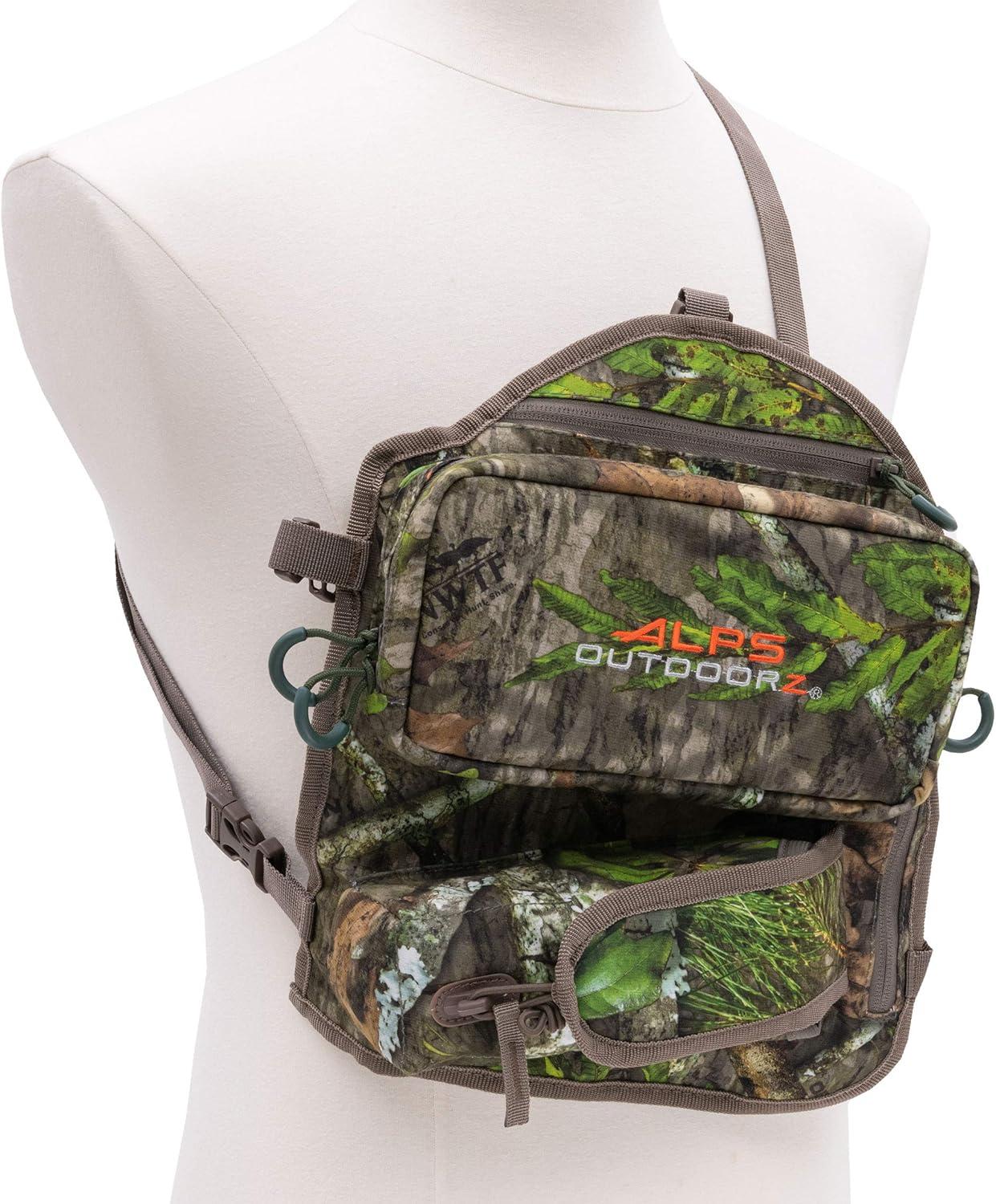 imageALPS OutdoorZ Impact Camo Turkey Vest with Removable Flip Down Seat Game Bag and Plenty of Pockets for Calls and StrikersMossy Oak Obsession