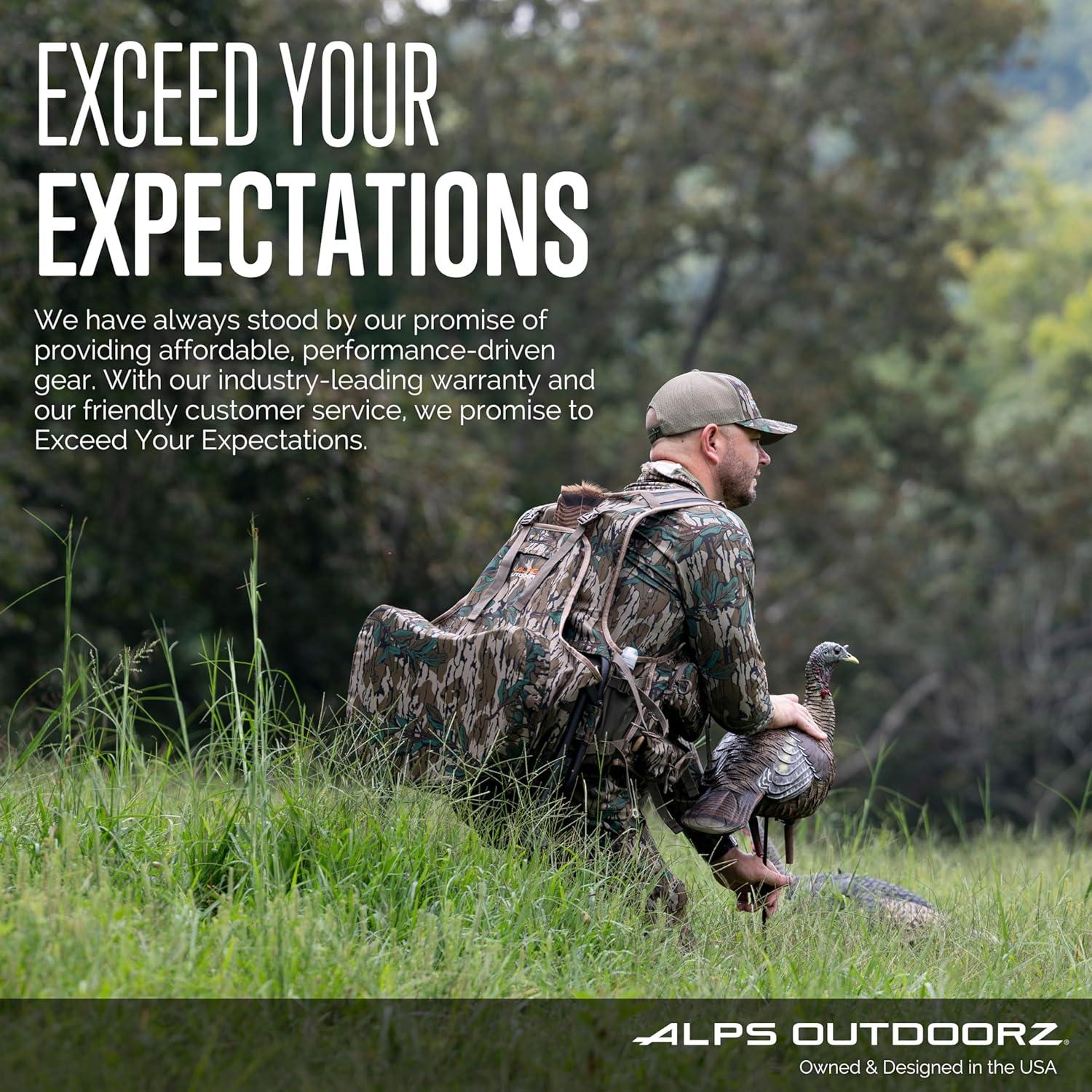imageALPS OutdoorZ Super Elite 40 Camo Turkey Vest Featuring Removable Fold Away Seat Game Bag and Call and Striker PocketsMossy Oak Bottomland