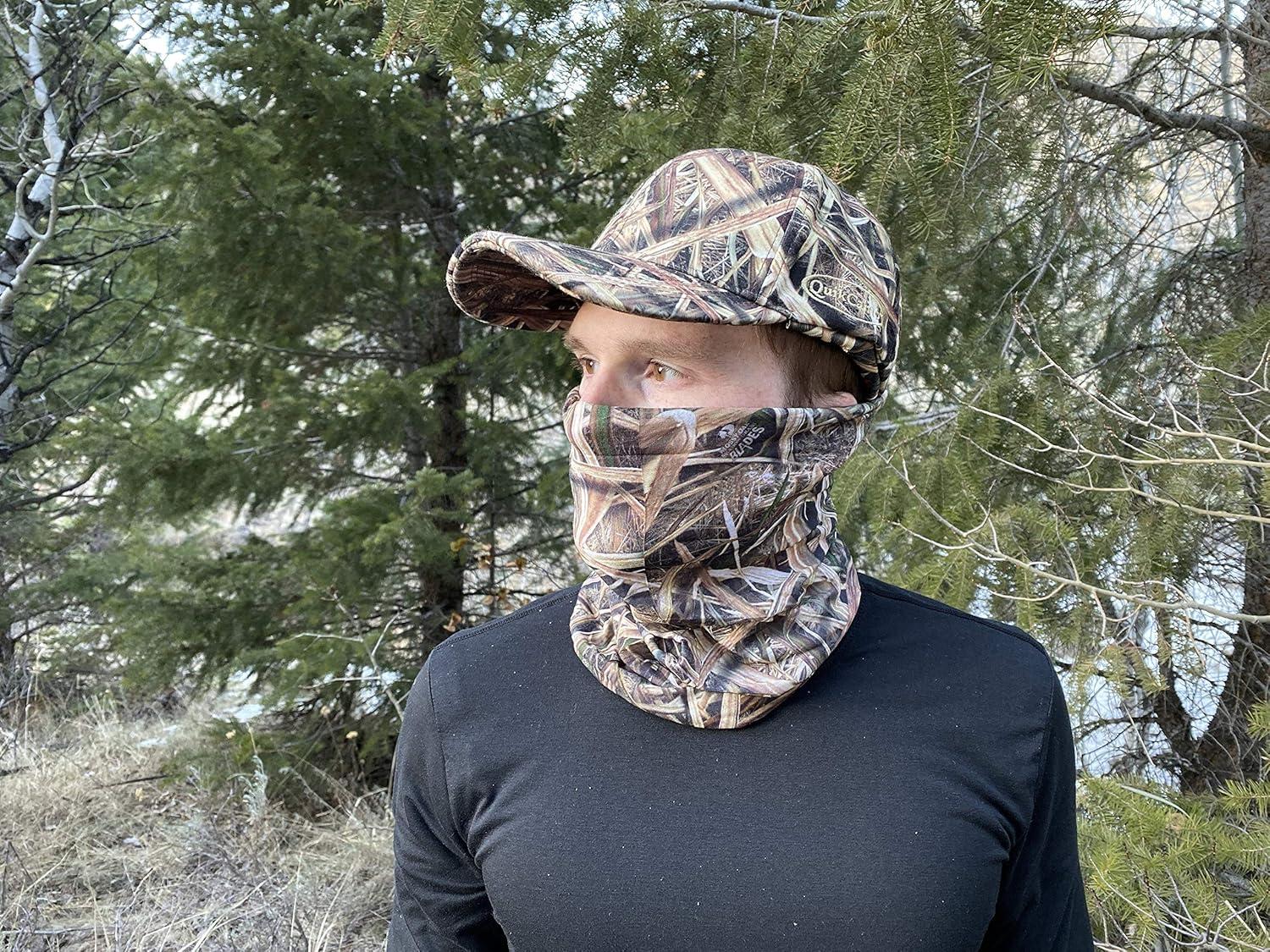 imageQuikCamo Camo Face Mask Gaiter for Turkey HuntingMossy Oak Original Bottomland Camo