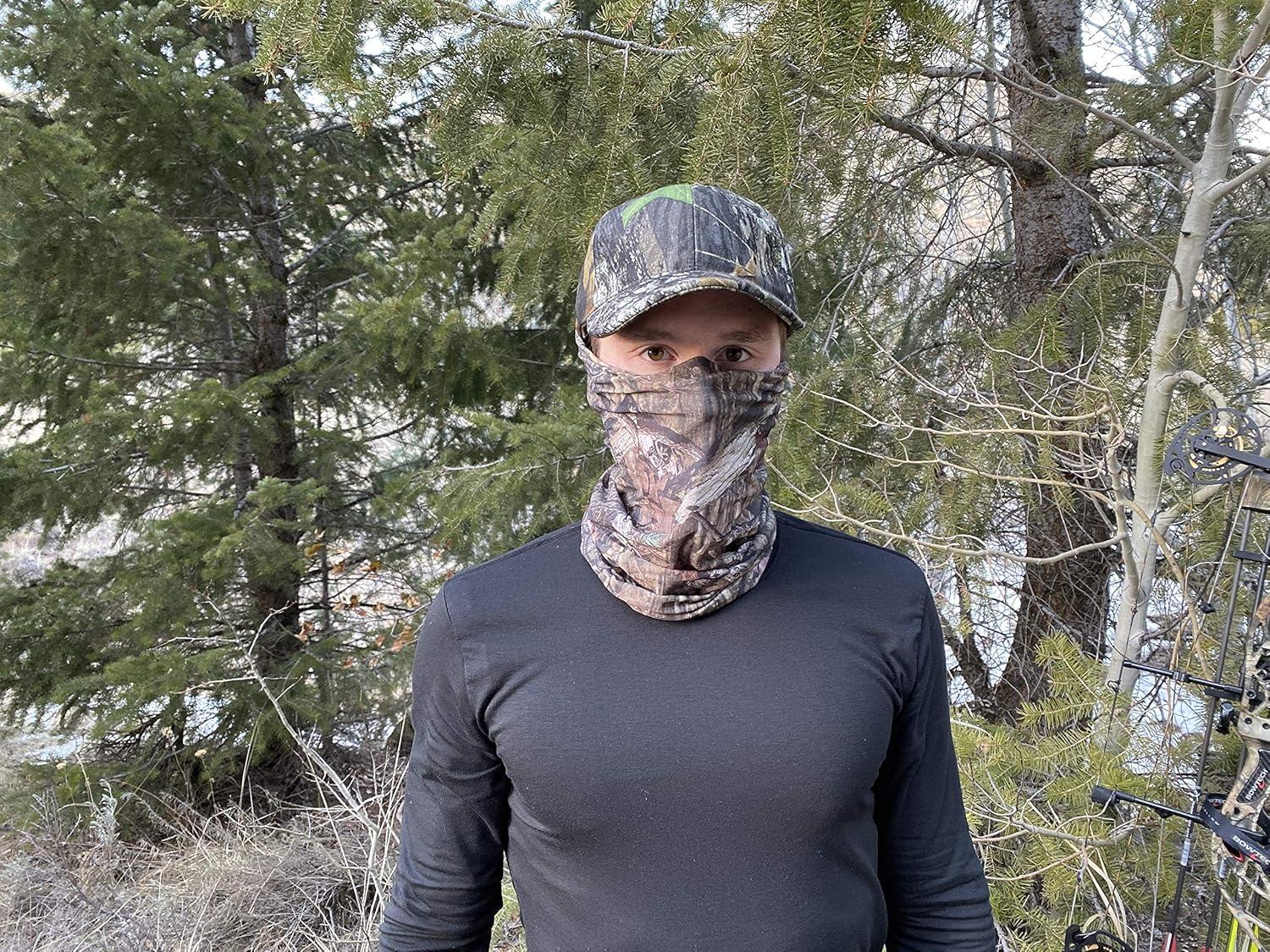 imageQuikCamo Camo Face Mask Gaiter for Turkey HuntingMossy Oak Original Bottomland Camo
