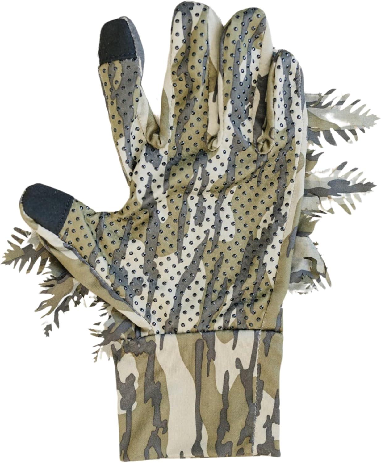 imageQuikCamo Mossy Oak and Realtree Lightweight 3D Leafy Camo Hunting Gloves for Men Touch Screen Enabled or Fingerless OptionsTouch Screen Tips New Bottomland