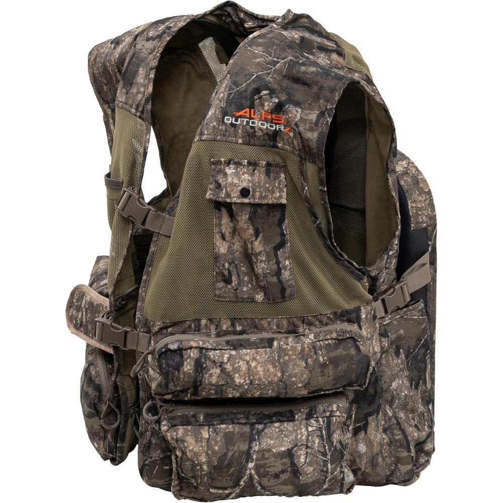 imageALPS OutdoorZ Super Elite 40 Camo Turkey Vest Featuring Removable Fold Away Seat Game Bag and Call and Striker PocketsRealtree Timber