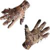 QuikCamo Mossy Oak and Realtree Lightweight 3D Leafy Camo Hunting Gloves for Men (Touch Screen Enabled or Fingerless Options)(Touch Screen Tips: Mossy Oak Break-Up Country Camo)