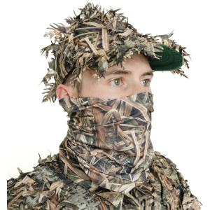 QuikCamo Camo Face Mask Gaiter for Turkey Hunting(Mossy Oak Shadow Grass Blades Camo)