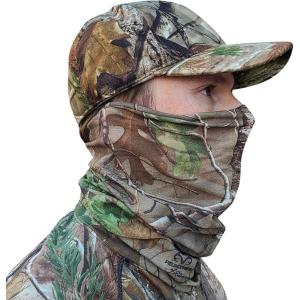 QuikCamo Camo Face Mask Gaiter for Turkey Hunting(Realtree Xtra Green Camo)