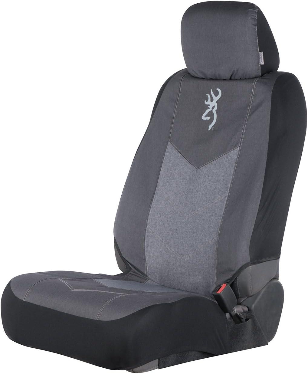 imageBrowning Universal Front and Bench Seat Covers Water Resistant for Car Truck and SUV Buckmark Mossy Oak BreakUp Country Single Full Size BenchChevron Heather Black