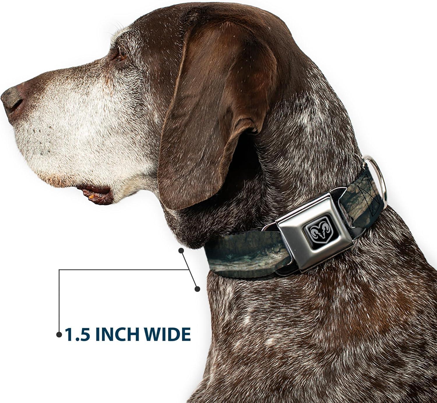 imageBuckleDown Dog Collar Seatbelt Buckle Mossy Oak Break Up Infinity 18 to 32 Inches 15 Inch Wide15 Wide Fits 1623 Neck Medium