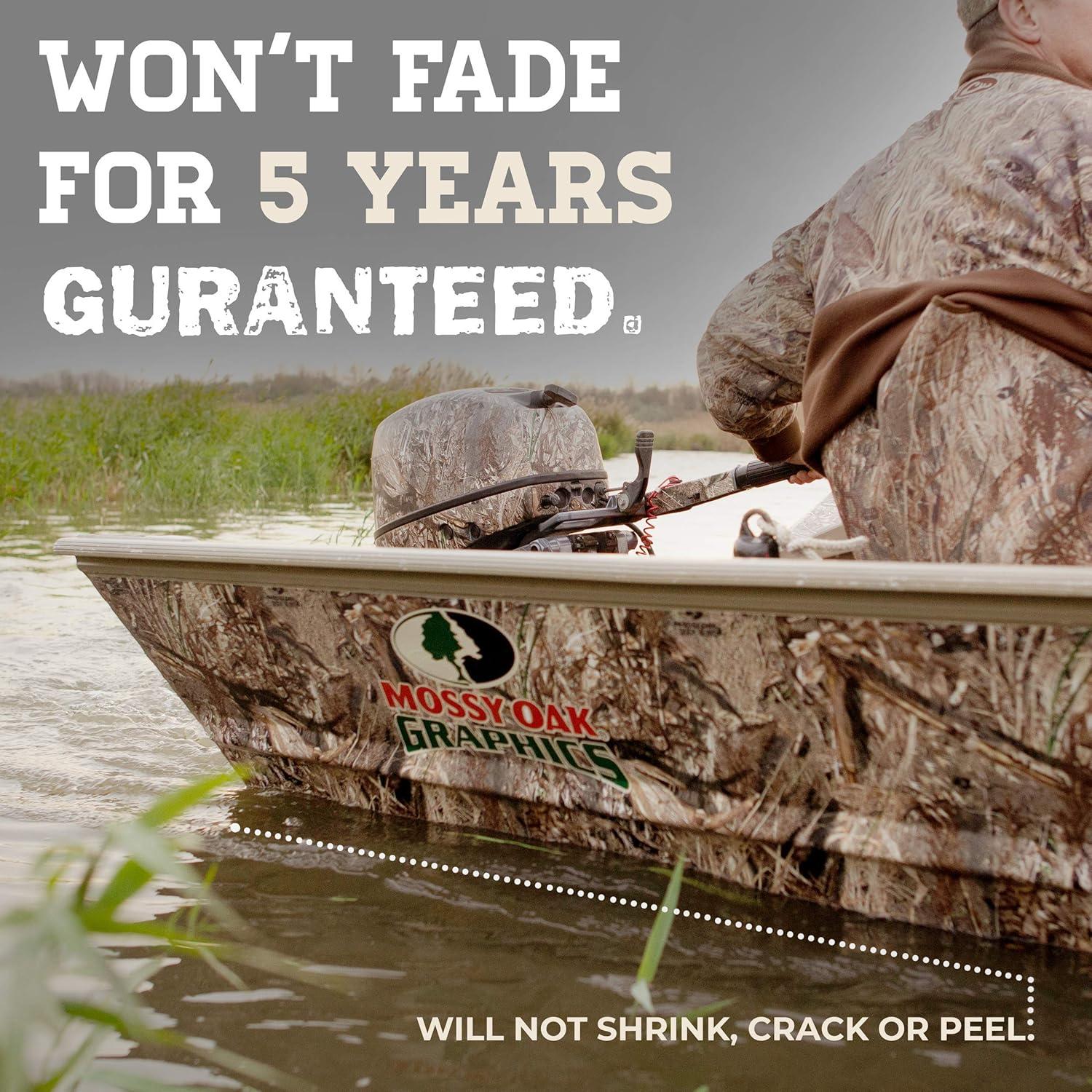 imageMossy Oak Graphics Bottomland Camo Boat Wrap Kit Easy to Install Vinyl Wrap with Matte Finish 18quot x 12 KitWinter Brush