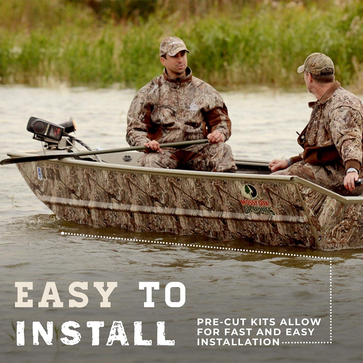 imageMossy Oak Graphics Bottomland Camo Boat Wrap Kit Easy to Install Vinyl Wrap with Matte Finish 18quot x 12 KitWinter Brush