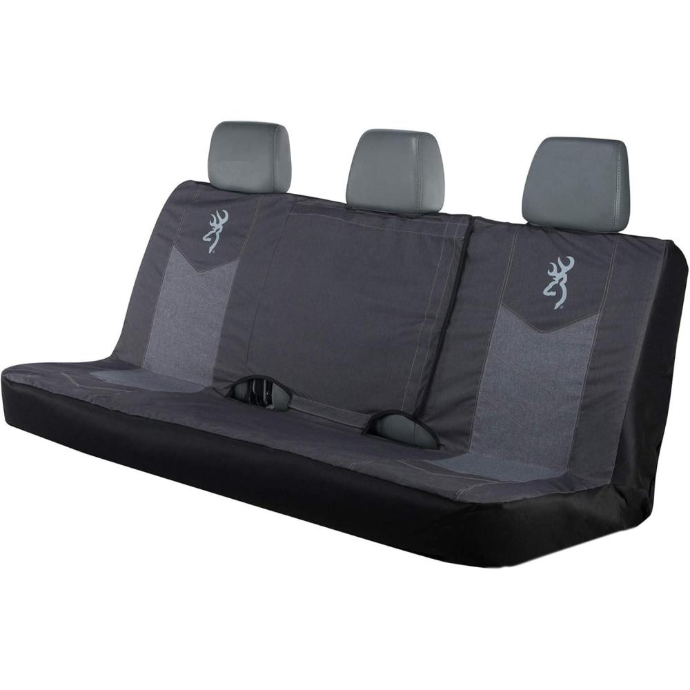 imageBrowning Universal Front and Bench Seat Covers Water Resistant for Car Truck and SUV Buckmark Mossy Oak BreakUp Country Single Full Size BenchChevron Heather Black