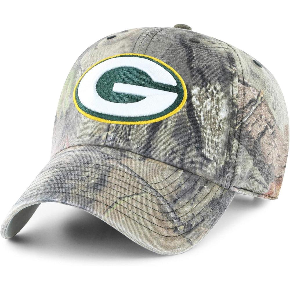 imageOTS NFL Green Bay Packers Mens Challenger Adjustable Hat Mossy Oak One Size