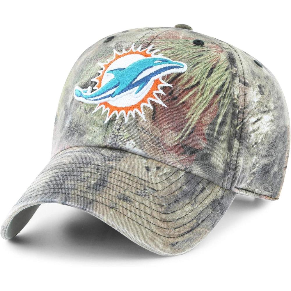 imageOTS NFL Miami Dolphins Mens Challenger Adjustable Hat Mossy Oak One Size