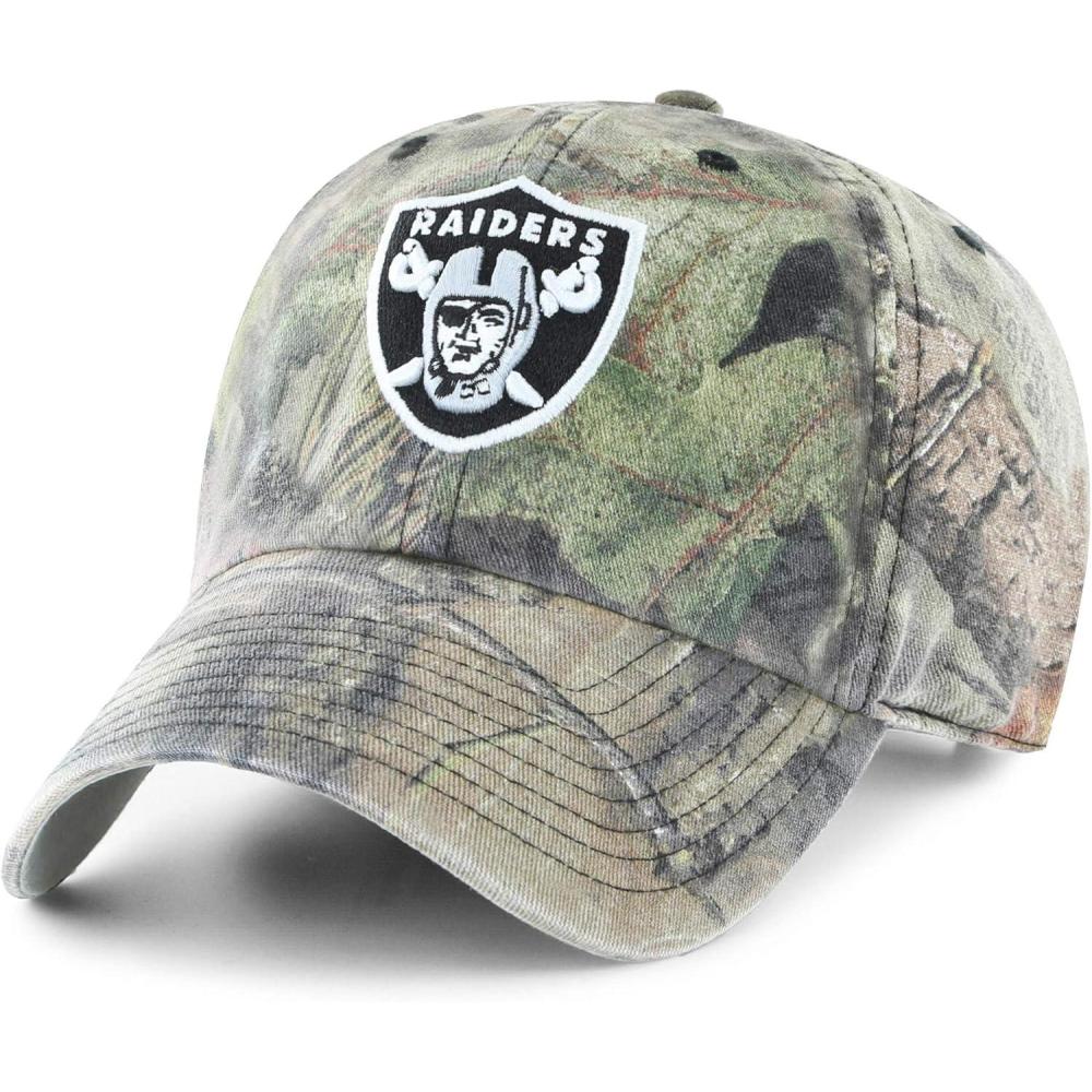 imageOTS NFL Oakland Raiders Mens Challenger Adjustable Hat Mossy Oak One Size