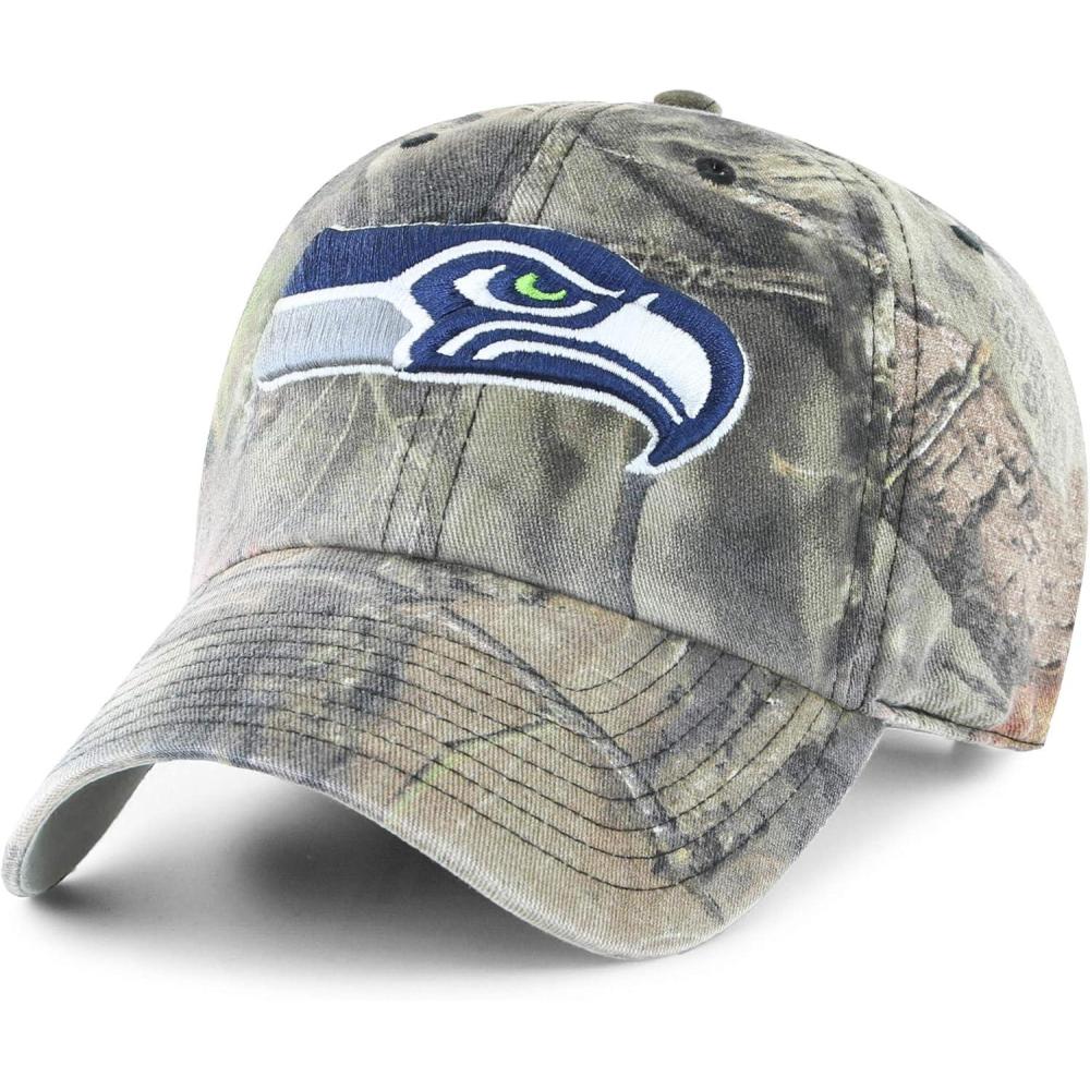 imageOTS NFL Seattle Seahawks Mens Challenger Adjustable Hat Mossy Oak One Size