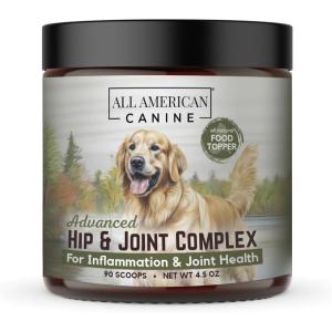 Advanced Hip & Joint Complex Mobility Support Powdered Supplement Food Topper for Working, Hunting & Sports Dogs, 90 Servings