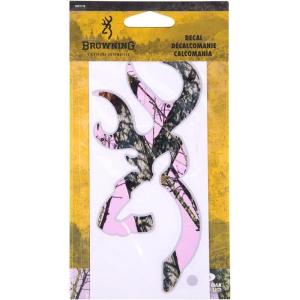 Browning Buckmark Decal(Mossy Oak Break Up Pink / Gray)