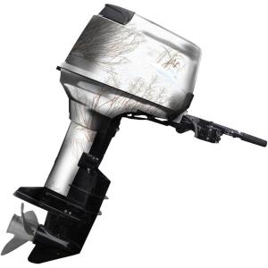 Mossy Oak Graphics Bottomland Pink Camo Boat Motor Wrap Kit – Easy to Install Vinyl Wrap with Matte Finish – 20 HP Or Less Kit(Winter Brush)