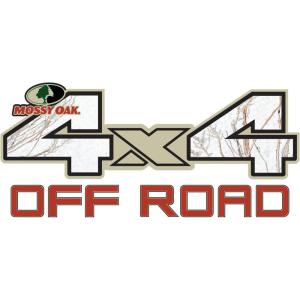 Mossy Oak Graphics Logo 4×4 Off Road Decal, Easy to Install, No-fade, Cast Vinyl, Hi-Def, Matte Finish, Many Patterns(Winter Brush)