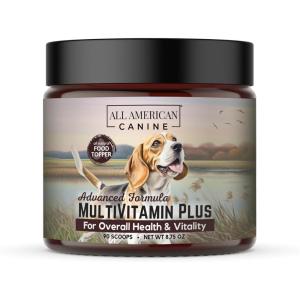 Multivitamin Powder – Glucosamine & Chondroitin for Joint Health, Digestive Enzymes & Probiotics for Immunity, Skin & Coat, Beef Flavor 90 Servings