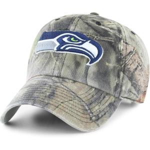 OTS NFL Seattle Seahawks Men’s Challenger Adjustable Hat, Mossy Oak, One Size