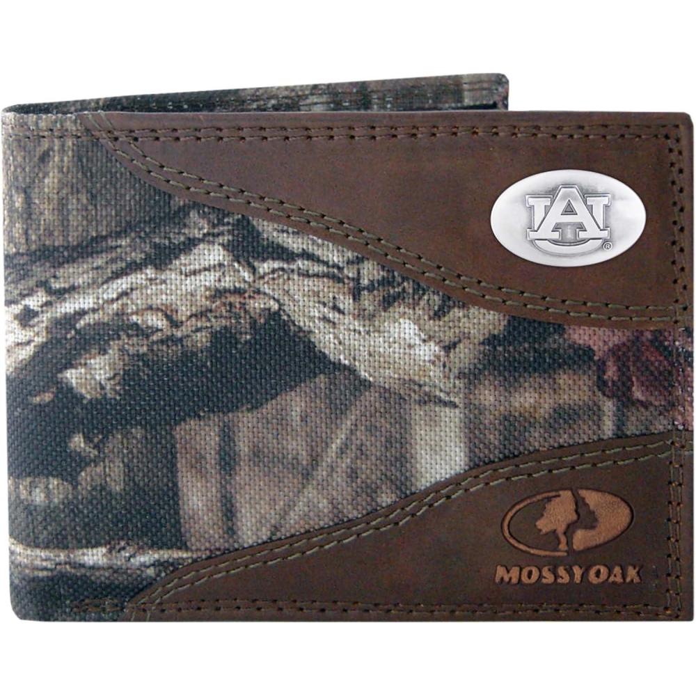 imageNCAA Auburn Tigers ZepPro Mossy Oak Nylon and Leather Passcase Concho Wallet Camouflage One Size