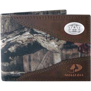 NCAA Auburn Tigers Zep-Pro Mossy Oak Nylon and Leather Passcase Concho Wallet, Camouflage, One Size