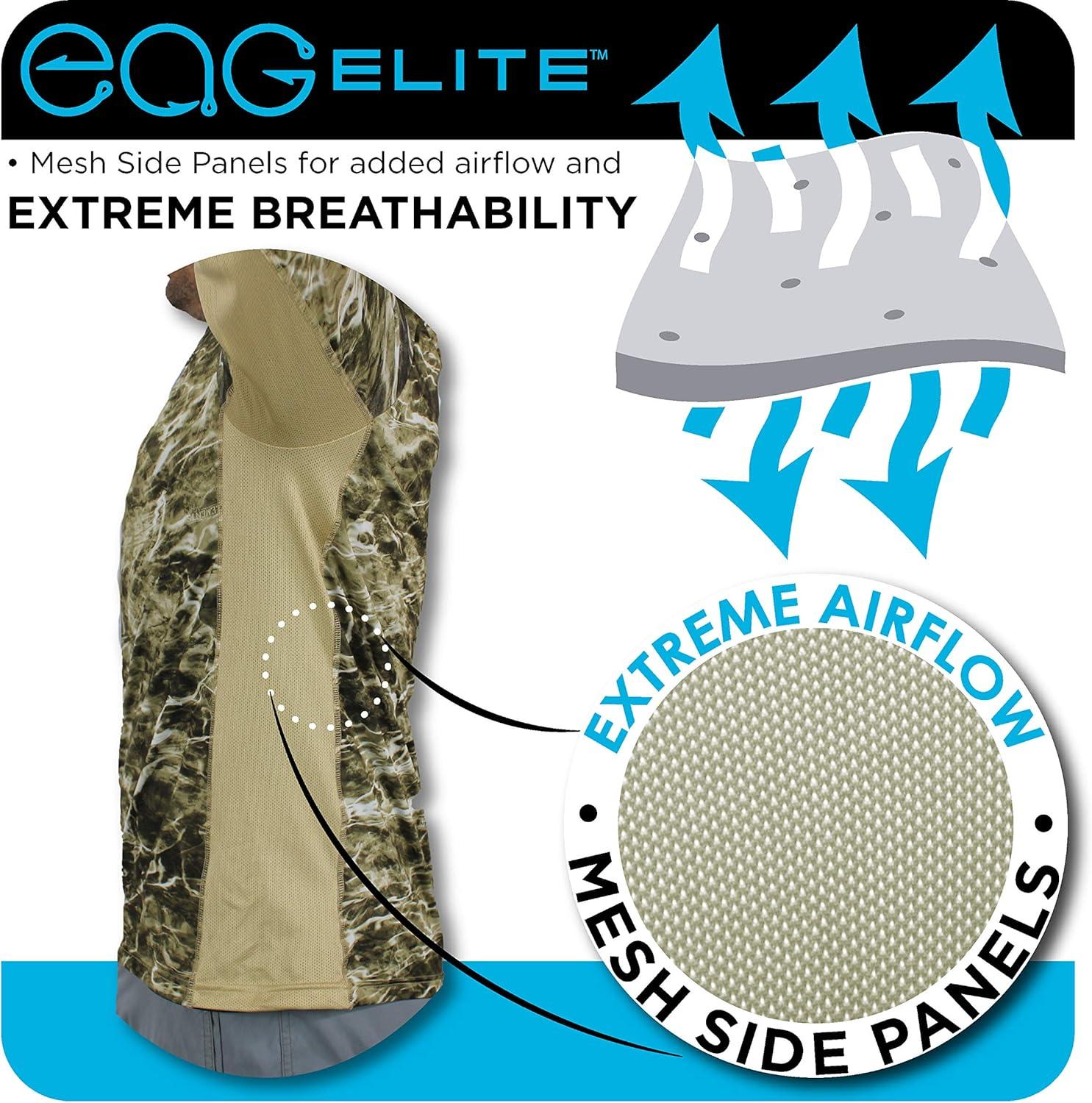 imageEAG Elite Mossy Oak Elements Performance SPF Fishing Sun Hoodie UPF 50Sand Crab