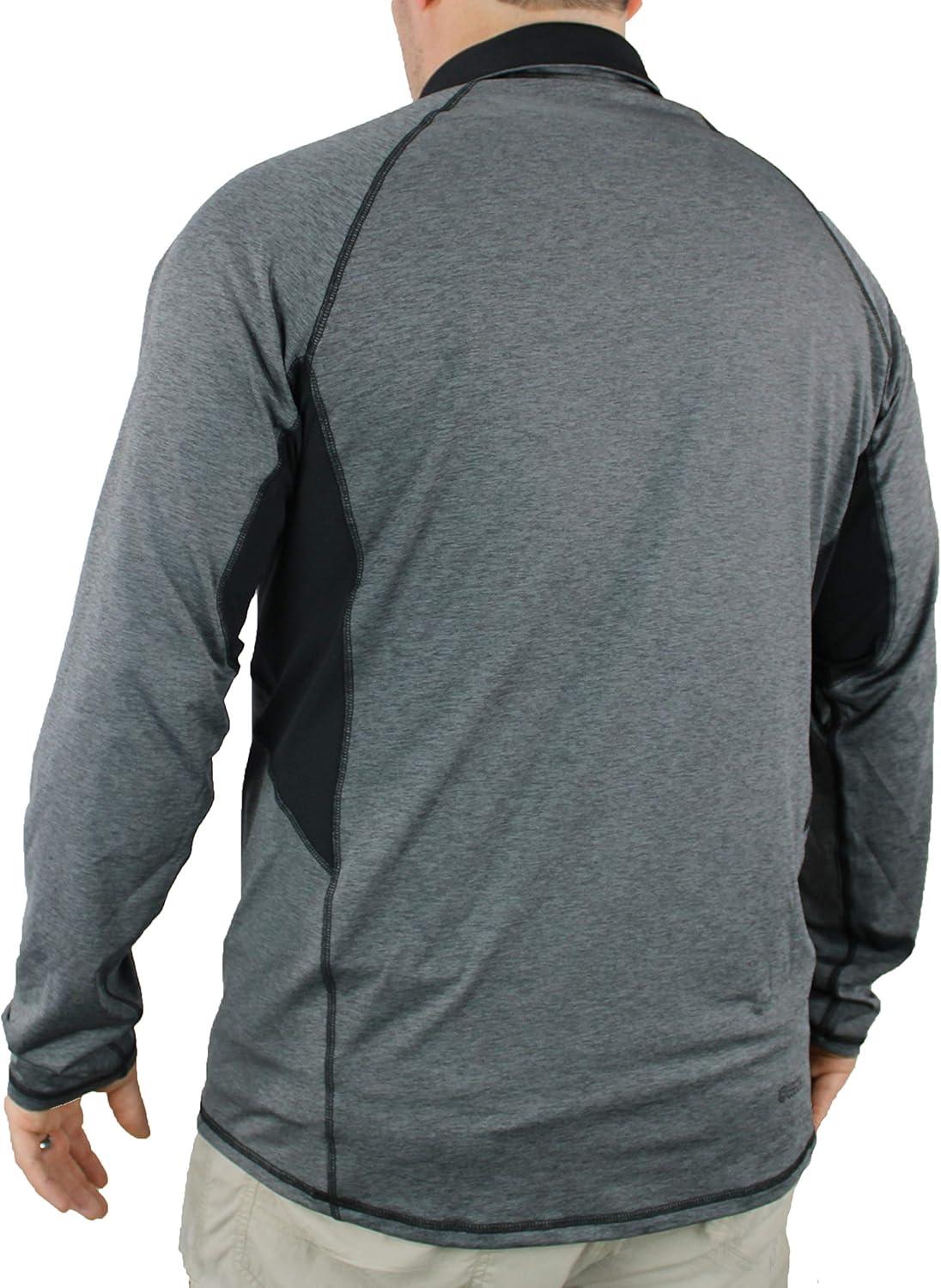 imageMens Athletic UPF 50 Quick Dry Lightweight Long Sleeve Sun Protection Zip PulloverBlack