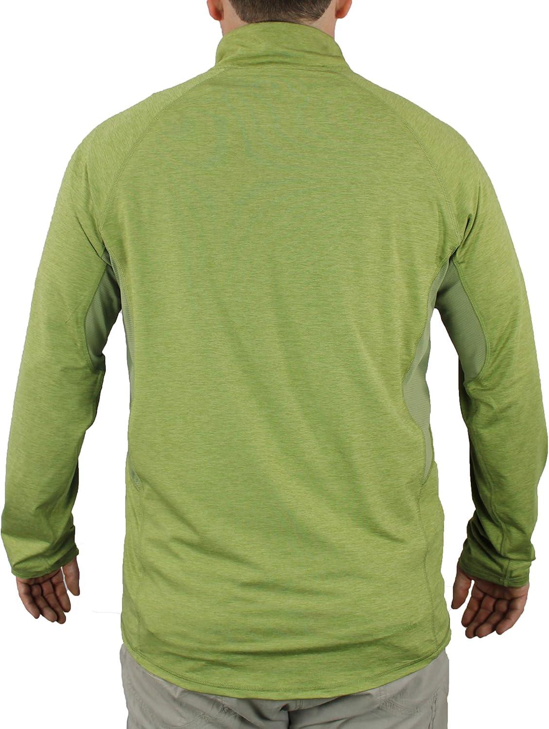 imageMens Athletic UPF 50 Quick Dry Lightweight Long Sleeve Sun Protection Zip PulloverMosstone