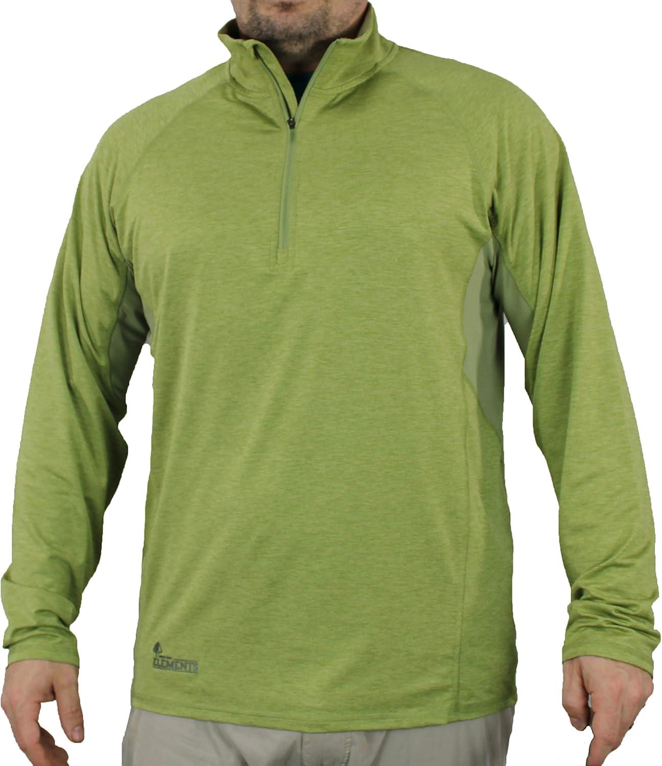 imageMens Athletic UPF 50 Quick Dry Lightweight Long Sleeve Sun Protection Zip PulloverMosstone