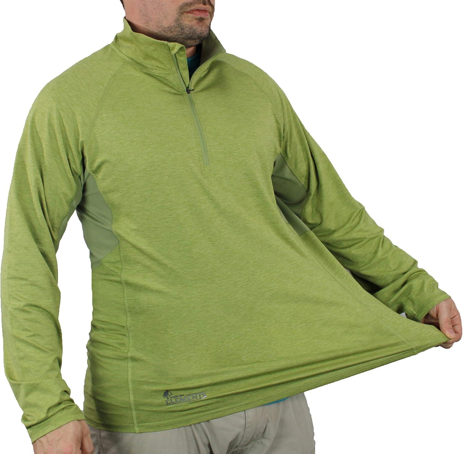 imageMens Athletic UPF 50 Quick Dry Lightweight Long Sleeve Sun Protection Zip PulloverMosstone