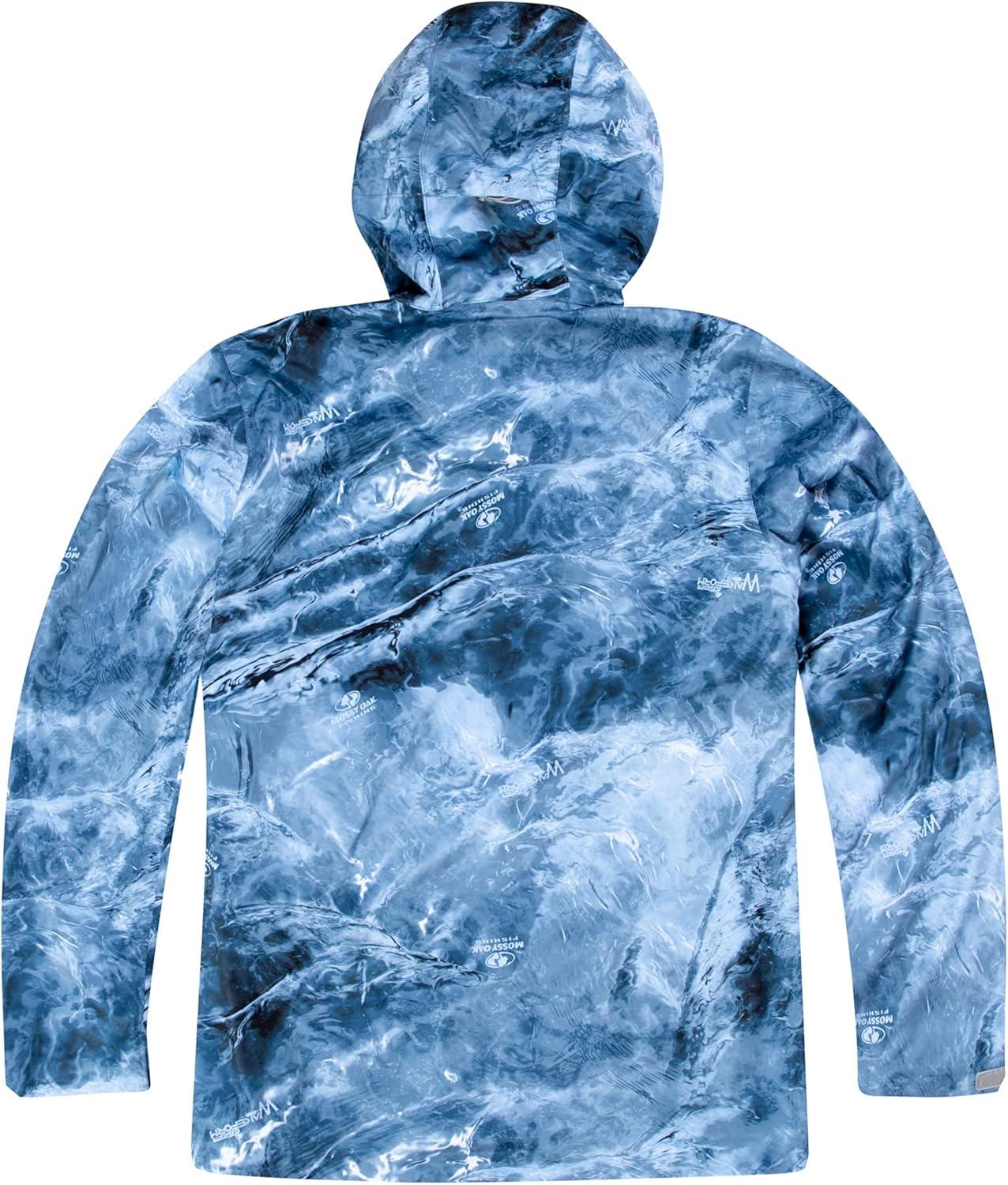 imageMossy Oak Mens Fishing Rain Jacket with HoodHigh Seas