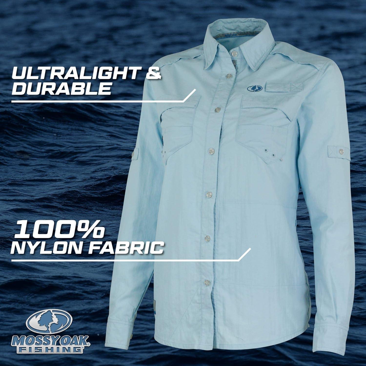 imageMossy Oak Womens Long Sleeve Performance Fishing ShirtCool Blue