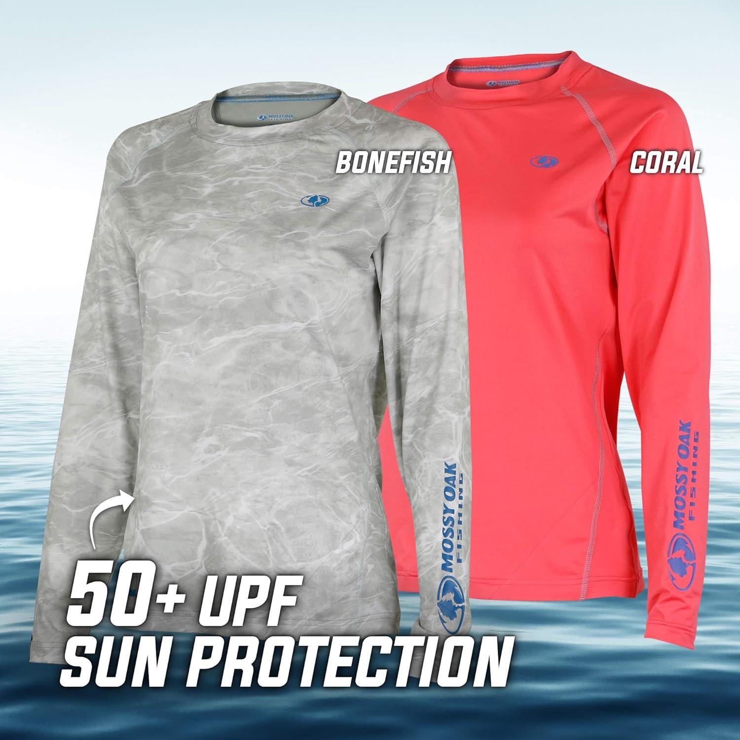 imageMossy Oak Womens Long Sleeve Performance Tech Fishing ShirtBonefishCoral