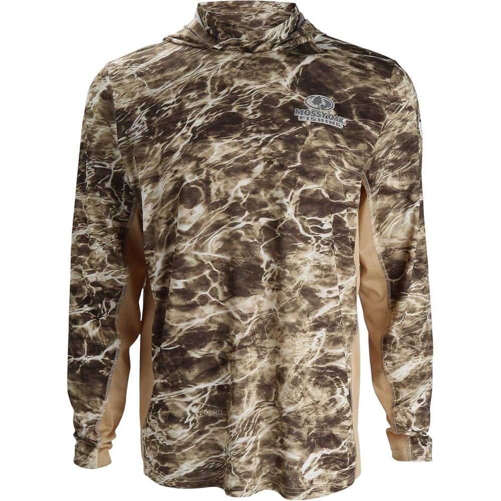 imageEAG Elite Mossy Oak Elements Performance SPF Fishing Sun Hoodie UPF 50Sand Crab